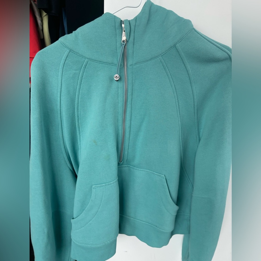 lululemon athletica Teal Half-Zip Hooded Sweatshirt - Picture 2 of 5